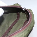 PRADA Pouch Nylon Khaki Silver Auth bs32389-17