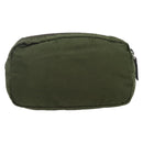 PRADA Pouch Nylon Khaki Silver Auth bs32389-2