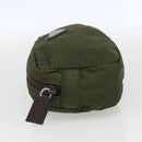 PRADA Pouch Nylon Khaki Silver Auth bs32389-3