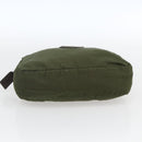 PRADA Pouch Nylon Khaki Silver Auth bs32389-6