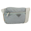 PRADA Shoulder Bag Nylon Light Blue Silver Auth bs32390-1