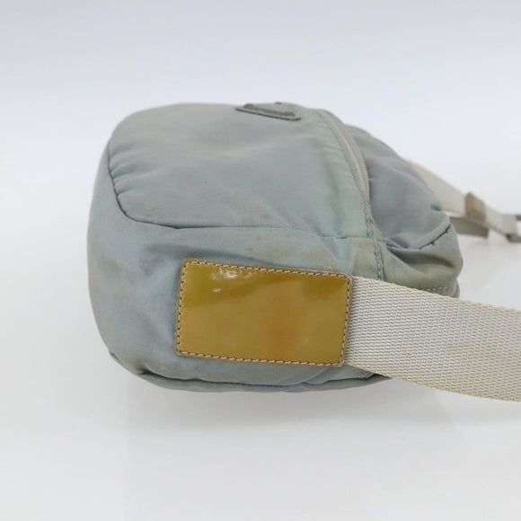 PRADA Shoulder Bag Nylon Light Blue Silver Auth bs32390