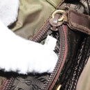 PRADA Hand Bag Nylon Khaki Gold Auth bs32391-12