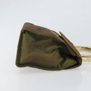 PRADA Hand Bag Nylon Khaki Gold Auth bs32391-3