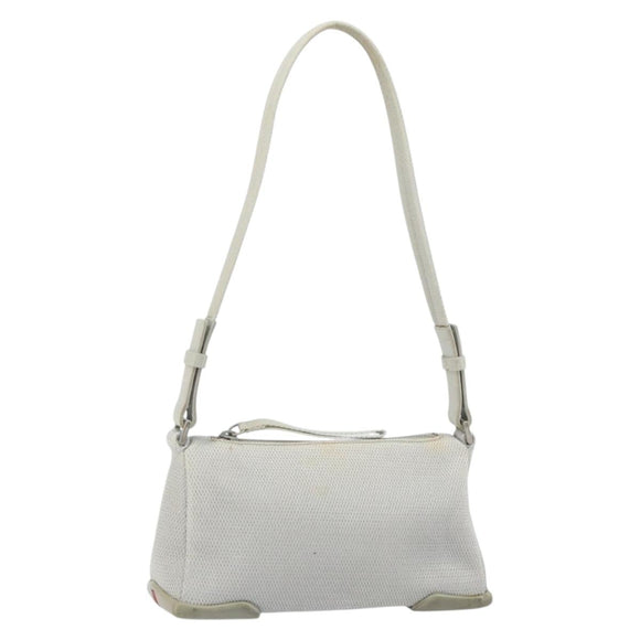 PRADA Sports Umhängetasche Nylon Grau Silber Auth bs32392
