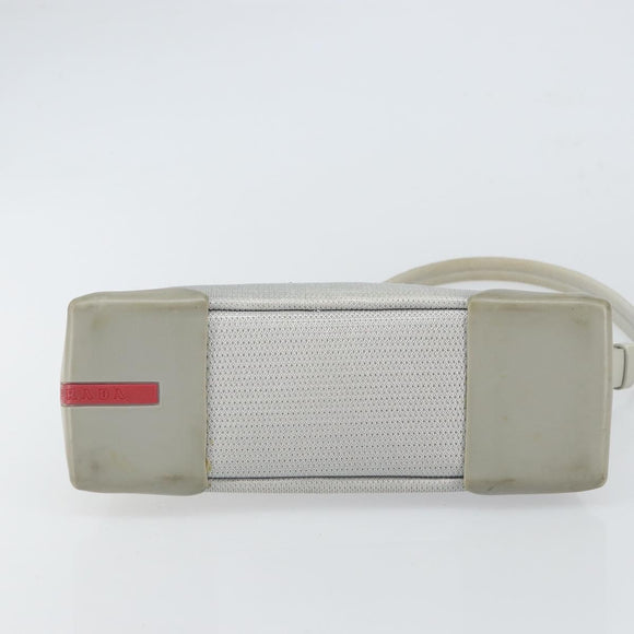 PRADA Sports Umhängetasche Nylon Grau Silber Auth bs32392