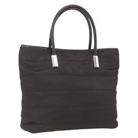 GUCCI Hand Bag Nylon Brown Silver 002 2123 0457 Auth bs32393