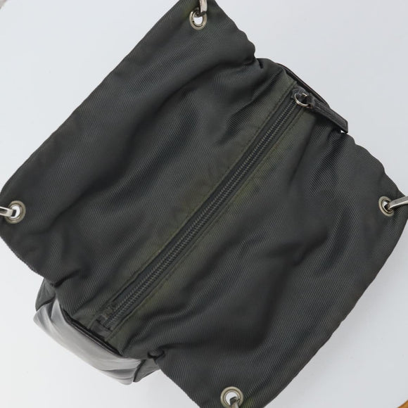 GUCCI Bamboo Hand Bag Nylon Gray Silver 000 1014 0575 Auth bs32394