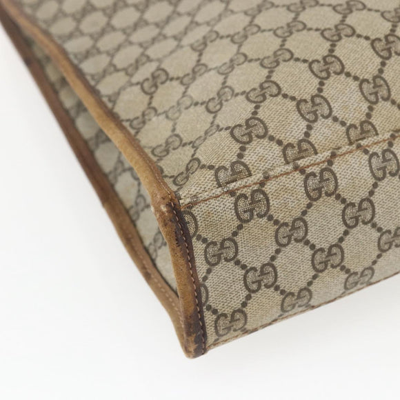 GUCCI GG Supreme Web Sherry Line Tote Bag PVC Beige Gold 010 378 Auth bs32395