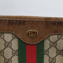 GUCCI GG Supreme Web Sherry Line Tote Bag PVC Beige Gold 010 378 Auth bs32395-9
