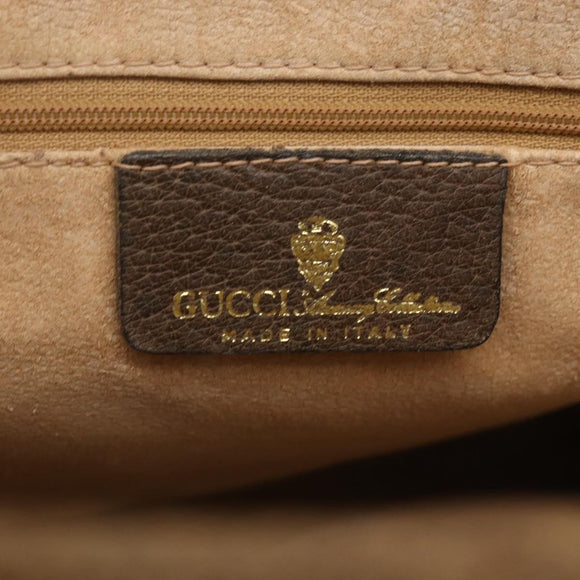 GUCCI GG Supreme Web Sherry Line Tote Bag PVC Beige Gold 010 378 Auth bs32395