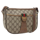 GUCCI GG Supreme Web Sherry Line Bag PVC Beige Gold 89 02 032 Auth bs32397-1