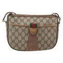GUCCI GG Supreme Web Sherry Line Bag PVC Beige Gold 89 02 032 Auth bs32397-13