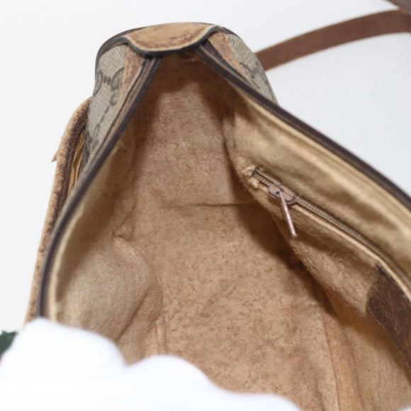 GUCCI GG Supreme Web Sherry Line Bag PVC Beige Gold 89 02 032 Auth bs32397