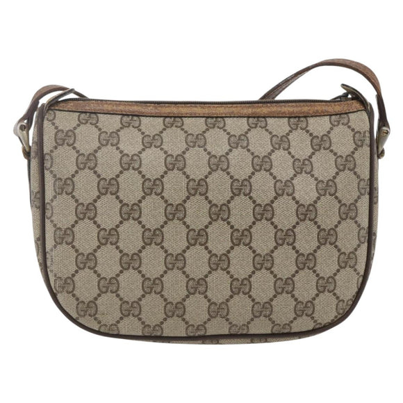 GUCCI GG Supreme Web Sherry Line Bag PVC Beige Gold 89 02 032 Auth bs32397