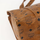 MCM Logogram Vicetos Tote Bag PVC Brown Gold Auth bs32399-14