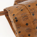 MCM Logogram Vicetos Tote Bag PVC Brown Gold Auth bs32399-16