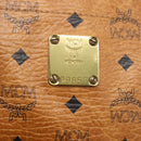 MCM Logogram Vicetos Tote Bag PVC Brown Gold Auth bs32399-12