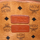 MCM Logogram Vicetos Tote Bag PVC Brown Gold Auth bs32399-17