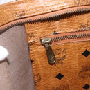 MCM Logogram Vicetos Tote Bag PVC Brown Gold Auth bs32399-18
