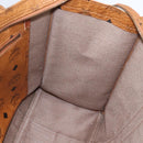 MCM Logogram Vicetos Tote Bag PVC Brown Gold Auth bs32399-19