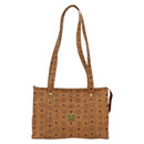 MCM Logogram Vicetos Tote Bag PVC Brown Gold Auth bs32399-13