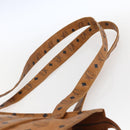 MCM Logogram Vicetos Tote Bag PVC Brown Gold Auth bs32399-8