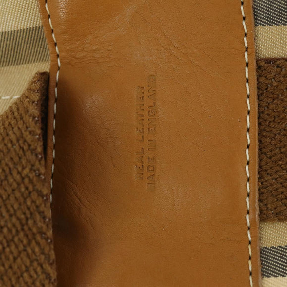 Burberry Nova Check Schoudertas Canvas Beige Goud Auth bs32400