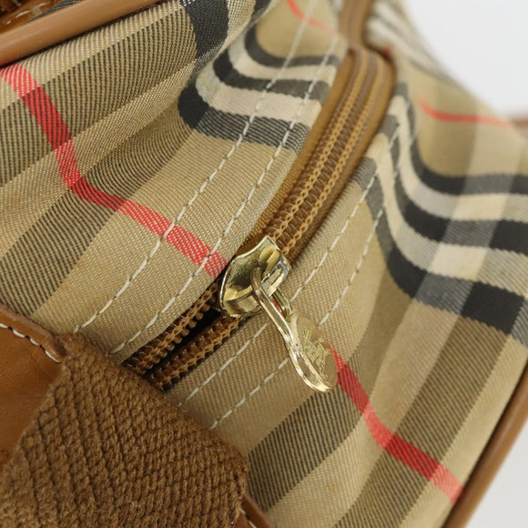 Burberry Nova Check Schoudertas Canvas Beige Goud Auth bs32400