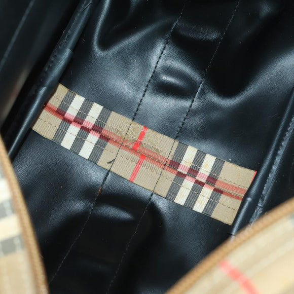 Burberry Nova Check Schoudertas Canvas Beige Goud Auth bs32400
