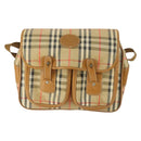 Burberry Nova Check Schoudertas Canvas Beige Goud Auth bs32400-13