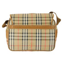 Burberry Nova Check Schoudertas Canvas Beige Goud Auth bs32400-2