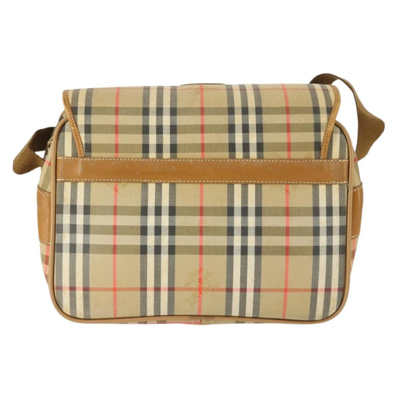 Burberry Nova Check Schoudertas Canvas Beige Goud Auth bs32400