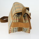 Burberry Nova Check Schoudertas Canvas Beige Goud Auth bs32400-4