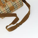 Burberry Nova Check Schoudertas Canvas Beige Goud Auth bs32400-7