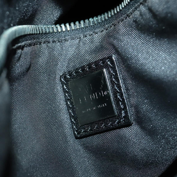 FENDI Zucchino Canvas Boston Bag Brown Black Auth bs32402