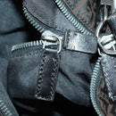 FENDI Zucchino Canvas Boston Bag Brown Black Auth bs32402-23