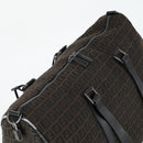 FENDI Zucchino Canvas Boston Bag Brown Black Auth bs32402-6