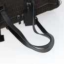 FENDI Zucchino Canvas Boston Bag Brown Black Auth bs32402-7