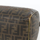 FENDI Zucca Canvas Hand Bag PVC Black Brown Auth bs32403-9