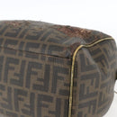 FENDI Zucca Canvas Hand Bag PVC Black Brown Auth bs32403-15