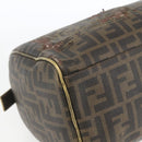 FENDI Zucca Canvas Hand Bag PVC Black Brown Auth bs32403-16
