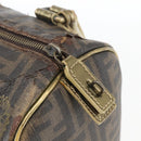 FENDI Zucca Canvas Hand Bag PVC Black Brown Auth bs32403-17