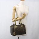 FENDI Zucca Canvas Hand Bag PVC Black Brown Auth bs32403-24