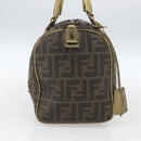 FENDI Zucca Canvas Hand Bag PVC Black Brown Auth bs32403-3