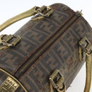 FENDI Zucca Canvas Hand Bag PVC Black Brown Auth bs32403-6