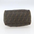FENDI Zucca Canvas Hand Bag PVC Black Brown Auth bs32403-5