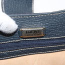 LOEWE Shoulder Bag Leather Navy Gold Auth bs32406-10