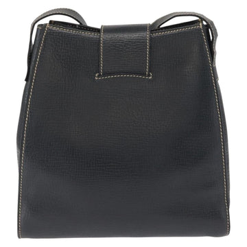 LOEWE Shoulder Bag Leather Navy Gold Auth bs32406 - 0