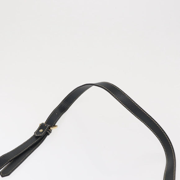 LOEWE Shoulder Bag Leather Navy Gold Auth bs32406